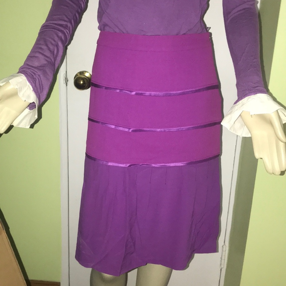 Luca Luca purple crepe silk combo a-line skirt 46